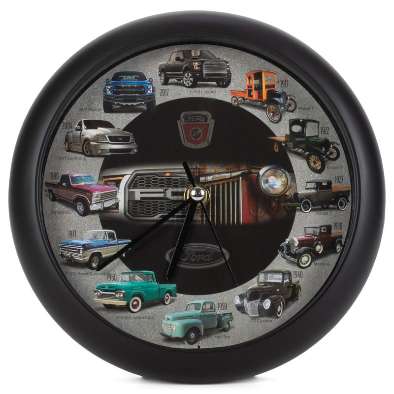 Mark Feldstein & Associates Mark Feldstein History of Ford Trucks Model T - F150 Sound Wall Clock, 8 Inch - Image 1